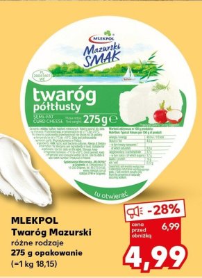Twaróg Mazurski różne rodzaje promocja w Kaufland