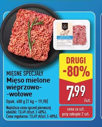 Mięso mielone wołowe Mięsne specjały promocja w Aldi