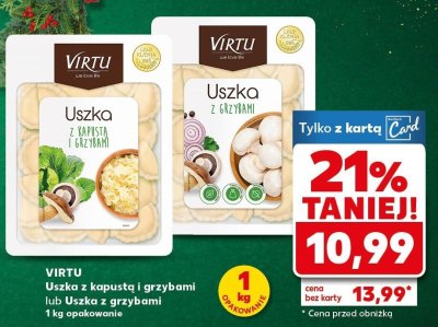 Uszka z kapustą i grzybami lub uszka z grzybami Virtu 1 kg promocja w Kaufland