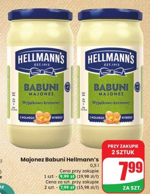 Majonez Babuni Hellmann's wyjątkowo kremowy promocja w Dino