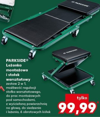 Leżanka montażowa i stołek warsztatowy  promocja w Kaufland