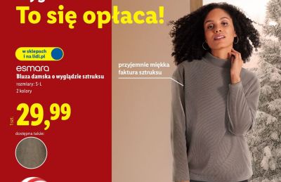 Bluza damska o wygładzie sztruksu  promocja w Lidl