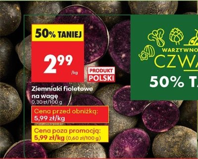 Ziemniaki fioletowe promocja w Biedronka