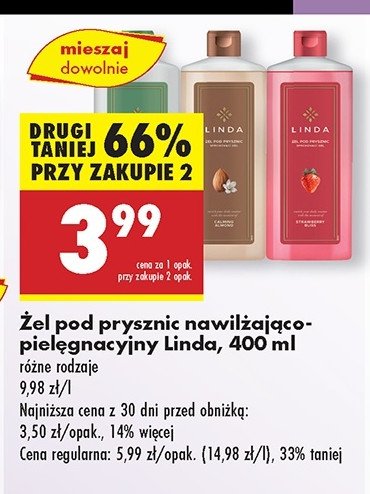 Żel pod prysznic oliwka Linda promocja w Biedronka