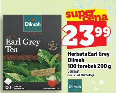 Herbata Earl Grey Dilmah 100 torebek 200g promocja w TOPAZ