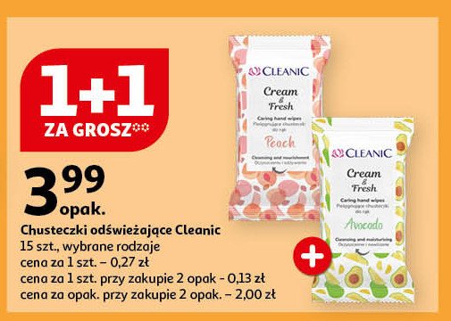 Chusteczki avocado Cleanic promocja w Auchan