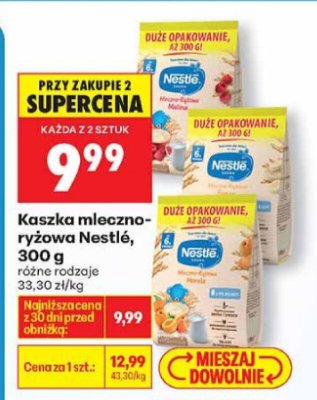 Kaszka mleczno-ryżowa Nestlé, 300 g różne rodzaje promocja w Biedronka