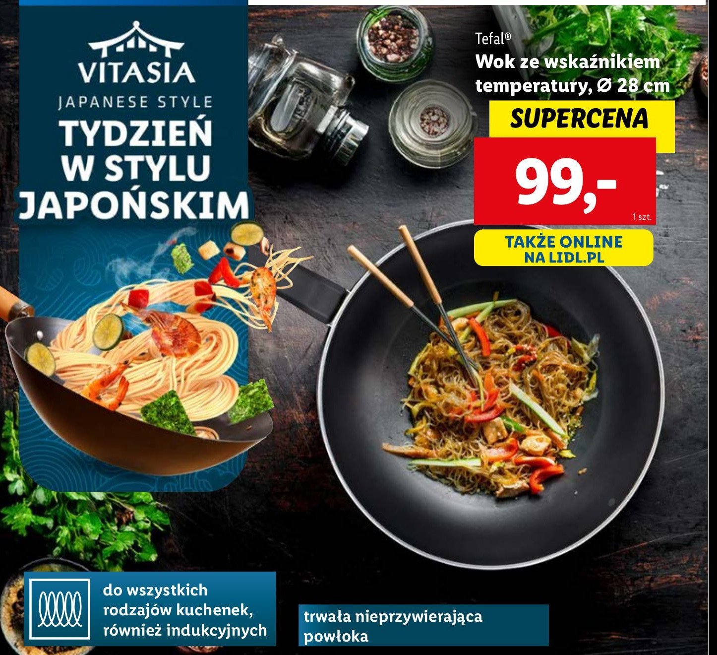 Wok 28 cm Tefal promocja w Lidl