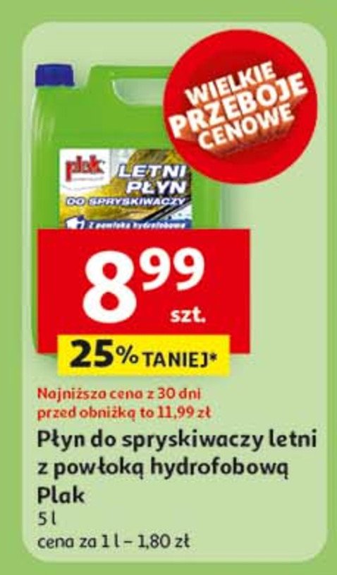 Płyn do spryskiwaczy letni Plak promocja
