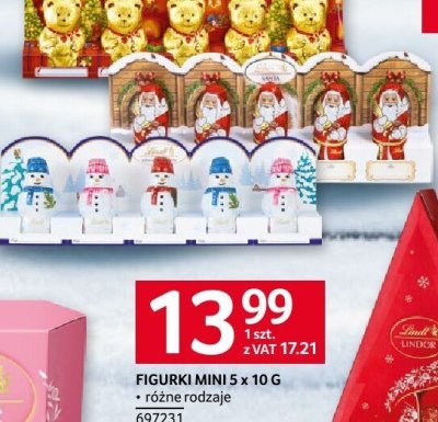 Figurki Mini Lindt 5 x 10 g różne rodzaje promocja w Selgros