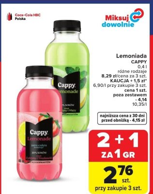 Lemoniada CAPPY różne rodzaje 0,4 l promocja w Carrefour