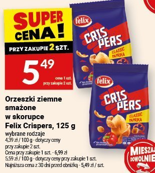 Orzeszki ziemne smażone w skorupie Felix Crispers promocja w Twój Market