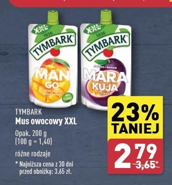 Mus marakuja-cytryna Tymbark mus 100% owoców promocja