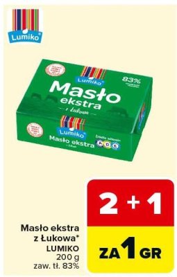 Masło ekstra z Łukowa Lumiko promocja w Carrefour Market