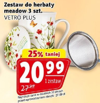 Zestaw do herbaty meadow 3 szt. VETRO PLUS promocja w Prim Market