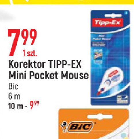 Korektor mini pocket mouse Tipp-ex Bic promocja