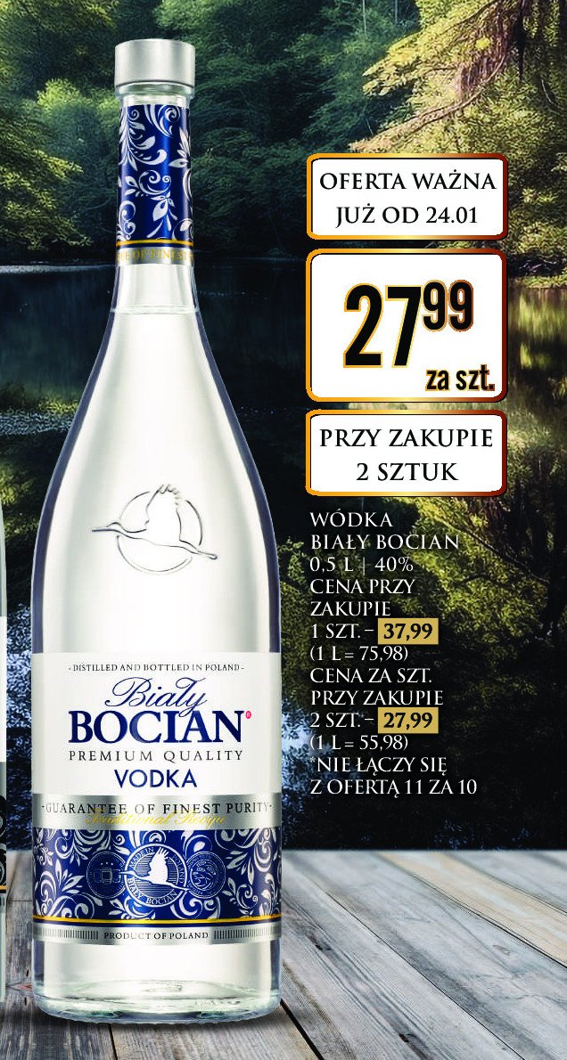 Wódka Biały bocian vodka promocja w Dino