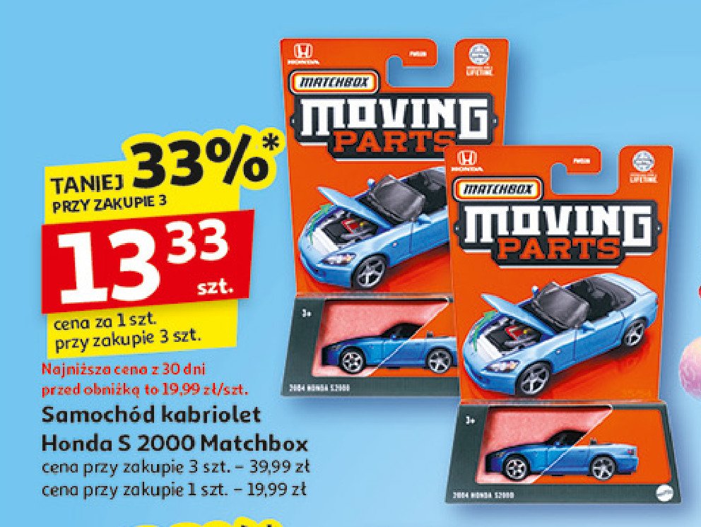 Kabriolet honda s 2000 Matchbox promocja w Auchan