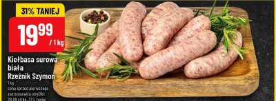 Kiełbasa surowa biała Rzeźnik Szymon promocja w POLOmarket