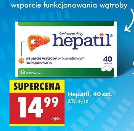 Tabletki wspomagające pracę wątroby Hepatil promocja w Biedronka