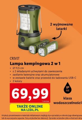 Lampa kempingowa 2w1 Crivit promocja