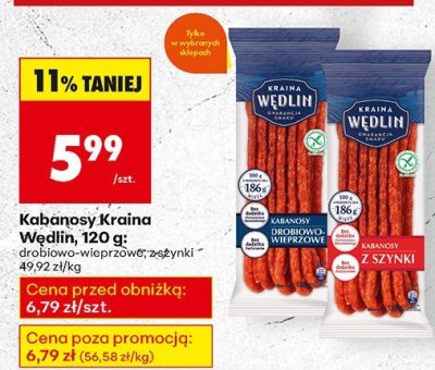 Kabanosy drobiowo-wieprzowe promocja w Biedronka