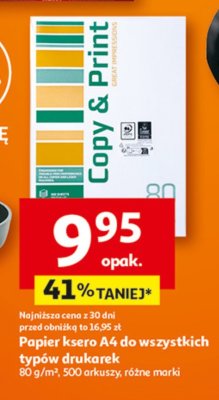 Papier toaletowy Copy & Print wszystkich typów drukarek promocja w Auchan