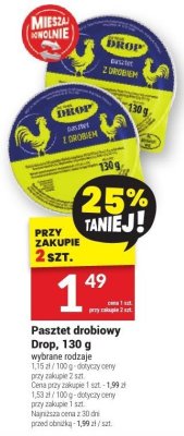 Pasztet drobiowy Drop, 130 g promocja w Twój Market