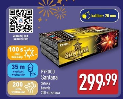 Fajerwerki PYROCO Santana Sztuka bateria 200-strzałowa promocja w Aldi