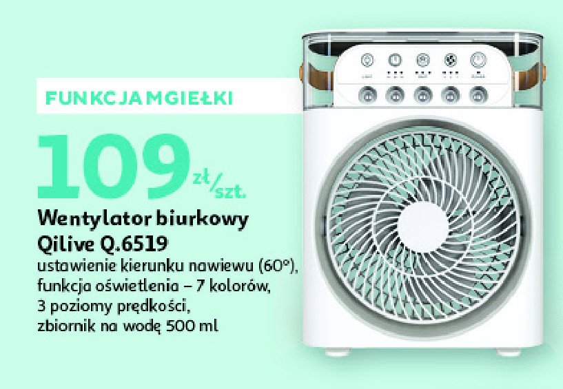 Wentylator biurkowy q.6519 Qilive promocja w Auchan