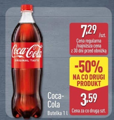 Napój gazowany Coca-Cola 1 l promocja w Aldi