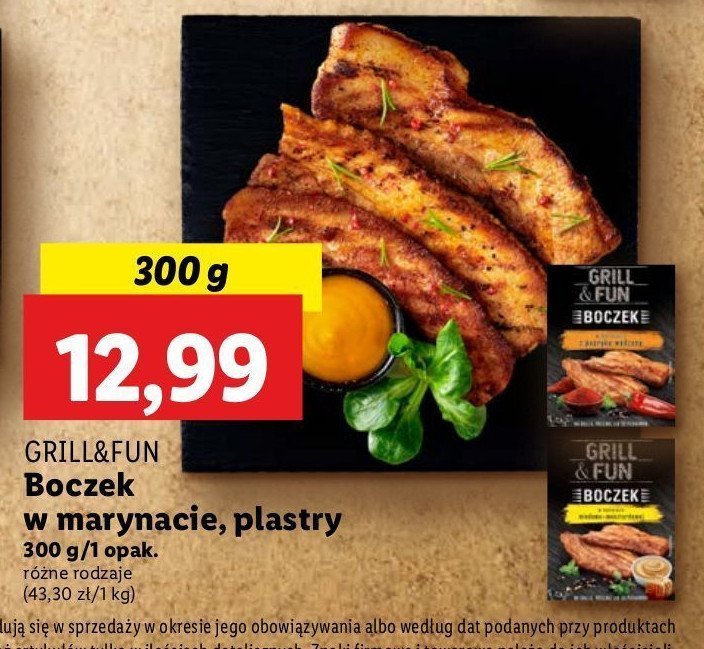 Boczek plastry w marynacie miodowo musztardowej Grill and fun promocja