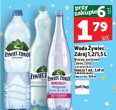 Woda Żywiec Zdrój 1,2 l / 1,5 l promocja w TOPAZ