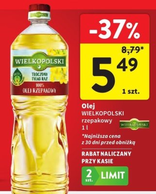 Olej WIELKOPOLSKI rzepakowy promocja w Intermarche