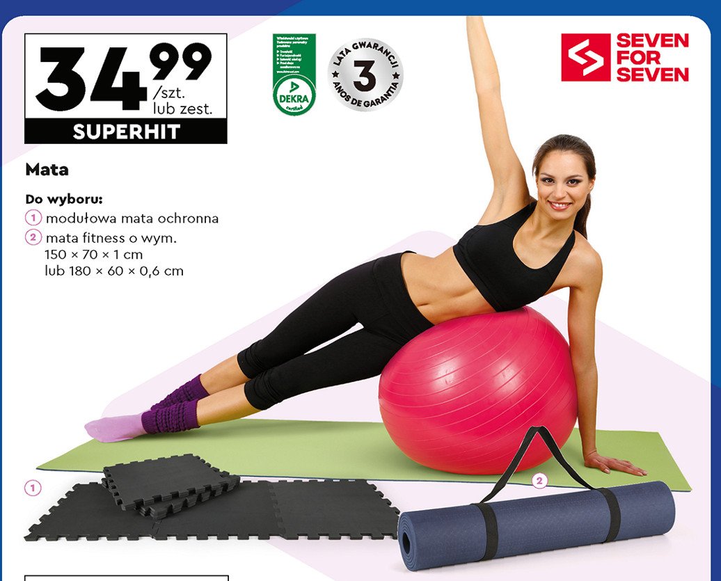 Mata fitness 150 x 70 cm Seven for 7 promocja