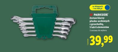 Zestaw kluczy płasko-oczkowych z grzechotką PARKSIDE 5 lub 6 elementów promocja w Lidl