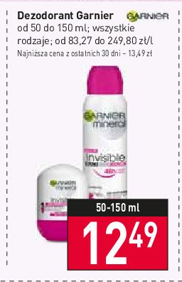 Dezodorant clear GARNIER INVISI MINERAL promocja