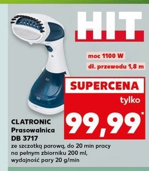 Prasowalnica db 3717 Clatronic promocja w Kaufland