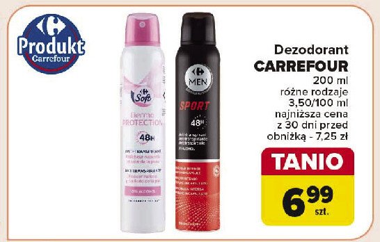 Dezodorant sport CARREFOUR MEN promocja