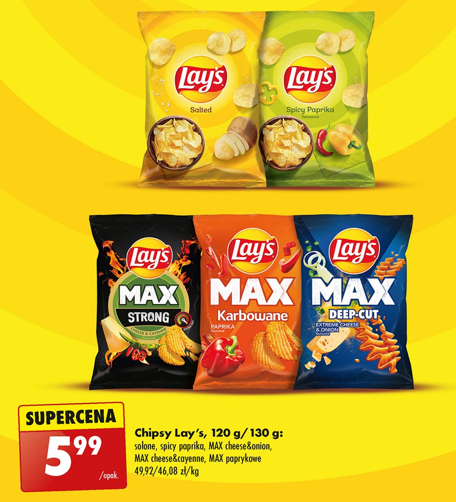 Chipsy extreme cheese & onion Lay's maxx mocno pogięte Frito lay lay's promocja