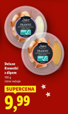 Deluxe Krewetki z dipem różne rodzaje promocja w Lidl