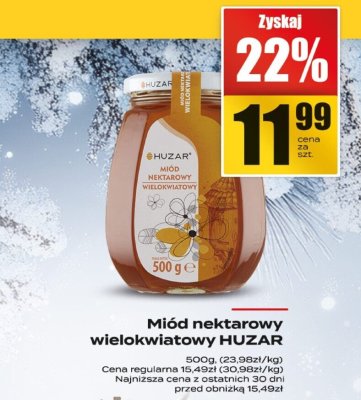 Miód nektarowy wielokwiatowy HUZAR 500g promocja w Supeco
