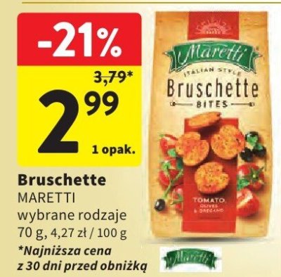 Bruschette MARETTI wybrane rodzaje promocja w Intermarche