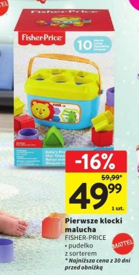 Pierwsze klocki malucha FISHER-PRICE MATTEL promocja w Intermarche