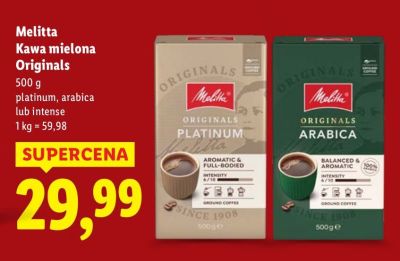 Kawa mielona Originals arabica promocja w Lidl