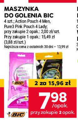 Maszynka do golenia Bic 3 action promocja w Stokrotka