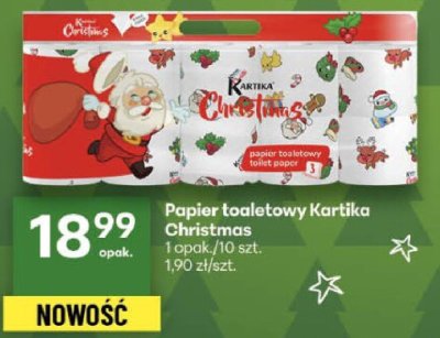 Papier toaletowy Kartika Christmas promocja w Delikatesy Centrum