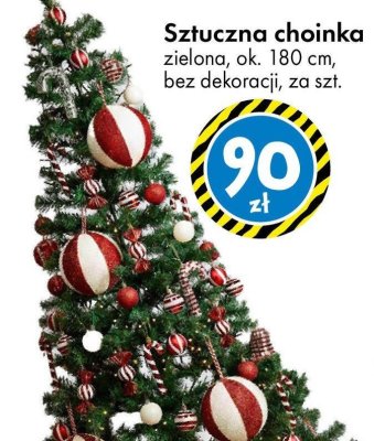 Sztuczna choinka zielona ok. 180 cm bez dekoracji promocja w Tedi