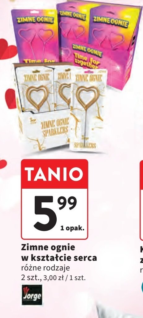 Zimne ognie w kształcie serca JORGE promocja w Intermarche