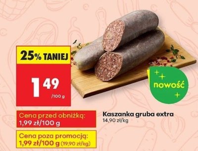 Kaszanka gruba extra promocja w Biedronka